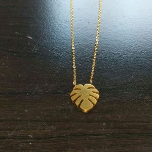 Gold Palm Leaf Necklace